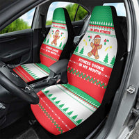 Funny Fitness Cookie Christmas Car Seat Cover with Gingerbread Design and Holiday Pattern - Wonder Print Shop