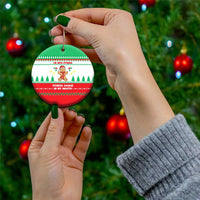 Funny Fitness Cookie Christmas Ceramic Ornament with Gingerbread Design and Holiday Pattern - Wonder Print Shop