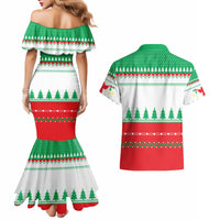 Funny Fitness Cookie Christmas Couples Matching Mermaid Dress and Hawaiian Shirt with Gingerbread Design and Holiday Pattern - Wonder Print Shop