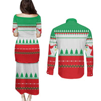 Funny Fitness Cookie Christmas Couples Matching Puletasi and Long Sleeve Button Shirt with Gingerbread Design and Holiday Pattern - Wonder Print Shop
