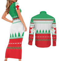 Funny Fitness Cookie Christmas Couples Matching Short Sleeve Bodycon Dress and Long Sleeve Button Shirt with Gingerbread Design and Holiday Pattern - Wonder Print Shop