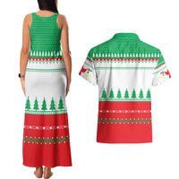 Funny Fitness Cookie Christmas Couples Matching Tank Maxi Dress and Hawaiian Shirt with Gingerbread Design and Holiday Pattern - Wonder Print Shop
