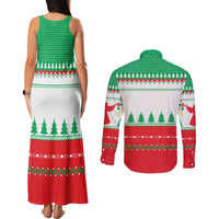 Funny Fitness Cookie Christmas Couples Matching Tank Maxi Dress and Long Sleeve Button Shirt with Gingerbread Design and Holiday Pattern - Wonder Print Shop