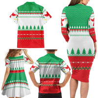 Funny Fitness Cookie Christmas Family Matching Long Sleeve Bodycon Dress and Hawaiian Shirt with Gingerbread Design and Holiday Pattern - Wonder Print Shop