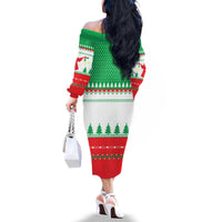 Funny Fitness Cookie Christmas Family Matching Off The Shoulder Long Sleeve Dress and Hawaiian Shirt with Gingerbread Design and Holiday Pattern - Wonder Print Shop