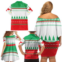 Funny Fitness Cookie Christmas Family Matching Off Shoulder Short Dress and Hawaiian Shirt with Gingerbread Design and Holiday Pattern - Wonder Print Shop
