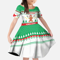 Funny Fitness Cookie Christmas Family Matching Tank Maxi Dress and Hawaiian Shirt with Gingerbread Design and Holiday Pattern - Wonder Print Shop