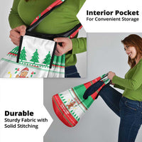 Funny Fitness Cookie Christmas Grocery Bag with Gingerbread Design and Holiday Pattern - Wonder Print Shop