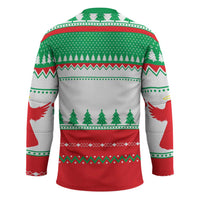 Funny Fitness Cookie Christmas Hockey Jersey with Gingerbread Design and Holiday Pattern - Wonder Print Shop