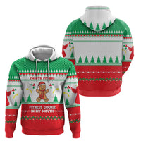 Funny Fitness Cookie Christmas Hoodie with Gingerbread Design and Holiday Pattern - Wonder Print Shop