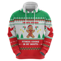 Funny Fitness Cookie Christmas Hoodie with Gingerbread Design and Holiday Pattern - Wonder Print Shop
