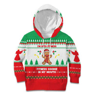 Funny Fitness Cookie Christmas Kid Hoodie with Gingerbread Design and Holiday Pattern - Wonder Print Shop