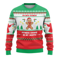 Funny Fitness Cookie Christmas Ugly Christmas Sweater with Gingerbread Design and Holiday Pattern - Wonder Print Shop