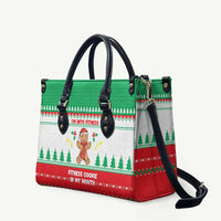Funny Fitness Cookie Christmas Leather Bag with Gingerbread Design and Holiday Pattern - Wonder Print Shop