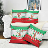 Funny Fitness Cookie Christmas Pillow Cover with Gingerbread Design and Holiday Pattern - Wonder Print Shop