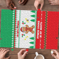 Funny Fitness Cookie Christmas Puzzle with Gingerbread Design and Holiday Pattern - Wonder Print Shop