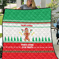 Funny Fitness Cookie Christmas Quilt with Gingerbread Design and Holiday Pattern - Wonder Print Shop