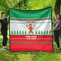 Funny Fitness Cookie Christmas Quilt with Gingerbread Design and Holiday Pattern - Wonder Print Shop