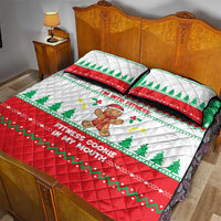 Funny Fitness Cookie Christmas Quilt Bed Set with Gingerbread Design and Holiday Pattern - Wonder Print Shop