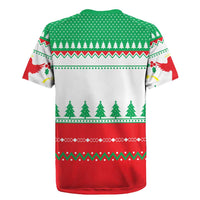 Funny Fitness Cookie Christmas Rugby Jersey with Gingerbread Design and Holiday Pattern - Wonder Print Shop