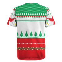 Funny Fitness Cookie Christmas Rugby Jersey with Gingerbread Design and Holiday Pattern - Wonder Print Shop