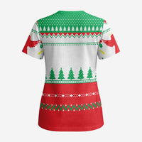 Funny Fitness Cookie Christmas Scrub Top with Gingerbread Design and Holiday Pattern - Wonder Print Shop