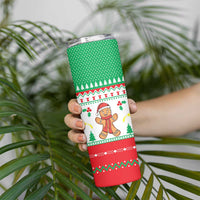 Funny Fitness Cookie Christmas Skinny Tumbler with Gingerbread Design and Holiday Pattern - Wonder Print Shop