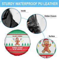 Funny Fitness Cookie Christmas Spare Tire Cover with Gingerbread Design and Holiday Pattern - Wonder Print Shop