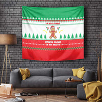 Funny Fitness Cookie Christmas Tapestry with Gingerbread Design and Holiday Pattern - Wonder Print Shop