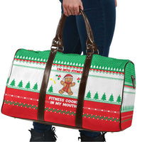 Funny Fitness Cookie Christmas Travel Bag with Gingerbread Design and Holiday Pattern - Wonder Print Shop