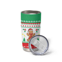 Funny Fitness Cookie Christmas Tumbler Cup with Gingerbread Design and Holiday Pattern - Wonder Print Shop