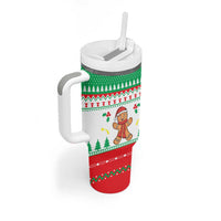 Funny Fitness Cookie Christmas Tumbler With Handle with Gingerbread Design and Holiday Pattern - Wonder Print Shop