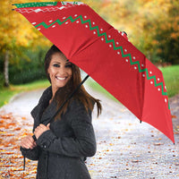 Funny Fitness Cookie Christmas Umbrella with Gingerbread Design and Holiday Pattern - Wonder Print Shop