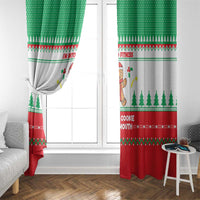 Funny Fitness Cookie Christmas Window Curtain with Gingerbread Design and Holiday Pattern - Wonder Print Shop