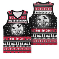 Fa La La La Snowman Tree Xmas Christmas Basketball Jersey Xmas Holiday Patterns - Wonder Print Shop