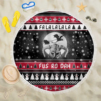 Fa La La La Snowman Tree Xmas Christmas Beach Blanket Xmas Holiday Patterns - Wonder Print Shop