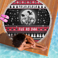 Fa La La La Snowman Tree Xmas Christmas Beach Blanket Xmas Holiday Patterns - Wonder Print Shop