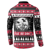 Fa La La La Snowman Tree Xmas Christmas Button Sweatshirt Xmas Holiday Patterns - Wonder Print Shop