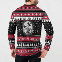 Fa La La La Snowman Tree Xmas Christmas Button Sweatshirt Xmas Holiday Patterns - Wonder Print Shop