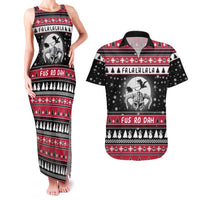Fa La La La Snowman Tree Xmas Christmas Couples Matching Tank Maxi Dress and Hawaiian Shirt Xmas Holiday Patterns - Wonder Print Shop