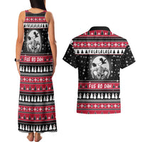 Fa La La La Snowman Tree Xmas Christmas Couples Matching Tank Maxi Dress and Hawaiian Shirt Xmas Holiday Patterns - Wonder Print Shop