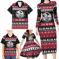 Fa La La La Snowman Tree Xmas Christmas Family Matching Long Sleeve Bodycon Dress and Hawaiian Shirt Xmas Holiday Patterns - Wonder Print Shop