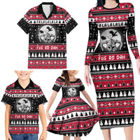 Fa La La La Snowman Tree Xmas Christmas Family Matching Long Sleeve Bodycon Dress and Hawaiian Shirt Xmas Holiday Patterns - Wonder Print Shop