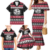 Fa La La La Snowman Tree Xmas Christmas Family Matching Mermaid Dress and Hawaiian Shirt Xmas Holiday Patterns - Wonder Print Shop
