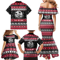 Fa La La La Snowman Tree Xmas Christmas Family Matching Mermaid Dress and Hawaiian Shirt Xmas Holiday Patterns - Wonder Print Shop