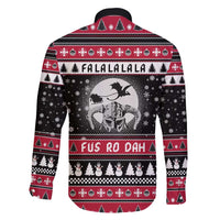 Fa La La La Snowman Tree Xmas Christmas Family Matching Mermaid Dress and Hawaiian Shirt Xmas Holiday Patterns - Wonder Print Shop