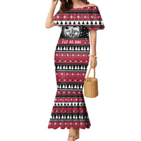 Fa La La La Snowman Tree Xmas Christmas Family Matching Mermaid Dress and Hawaiian Shirt Xmas Holiday Patterns - Wonder Print Shop