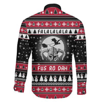 Fa La La La Snowman Tree Xmas Christmas Family Matching Off The Shoulder Long Sleeve Dress and Hawaiian Shirt Xmas Holiday Patterns - Wonder Print Shop