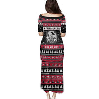 Fa La La La Snowman Tree Xmas Christmas Family Matching Puletasi and Hawaiian Shirt Xmas Holiday Patterns - Wonder Print Shop