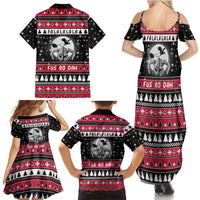 Fa La La La Snowman Tree Xmas Christmas Family Matching Summer Maxi Dress and Hawaiian Shirt Xmas Holiday Patterns - Wonder Print Shop